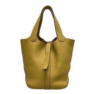 Authentic HERMES Picotin PM curry taurillon leather satchel